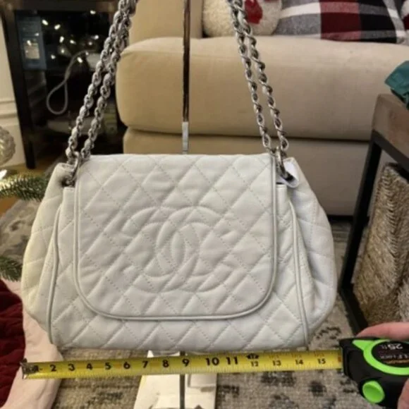 CHANEL TIMELESS ACCORDION BAG PURSE IN WINTER WHITE - Picture 14 of 15